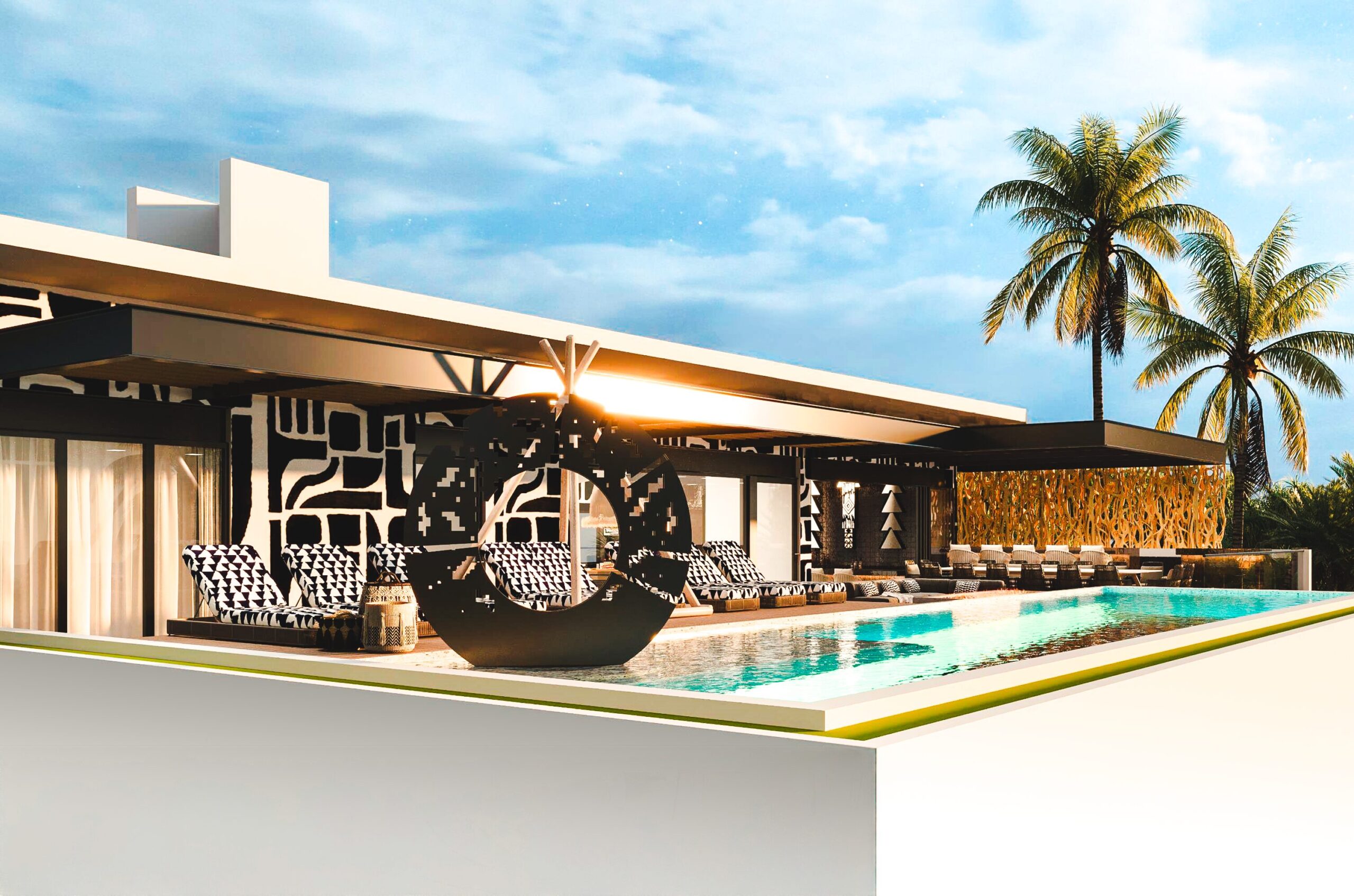 Beautiful view of pool area of one punta minta villa