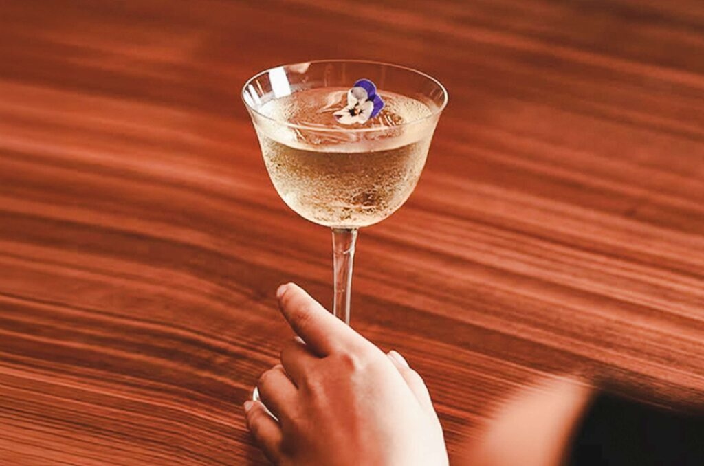 A glass with drink in it